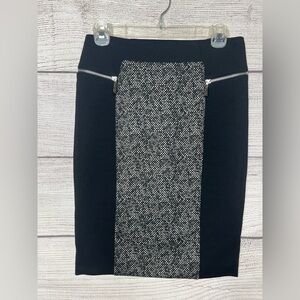 Michael Kors Black Pattern Zipper Pocket Pencil Skirt Size 0